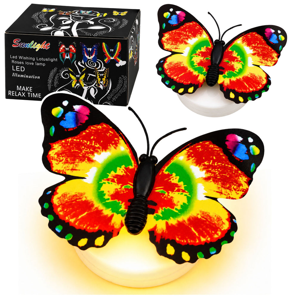Svítící LED motýlek - samolepicí dekorace 6x5 cm
