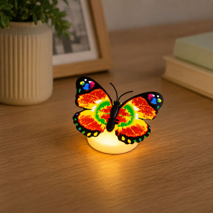 Svítící LED motýlek - samolepicí dekorace 6x5 cm