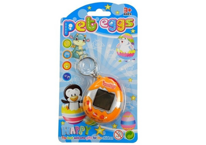 Tamagotchi elektronické zvířátko – oranžové s breloczkem