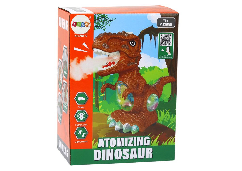 Tančící dinosaurus se senzorem – světla a zvuky | hnědý