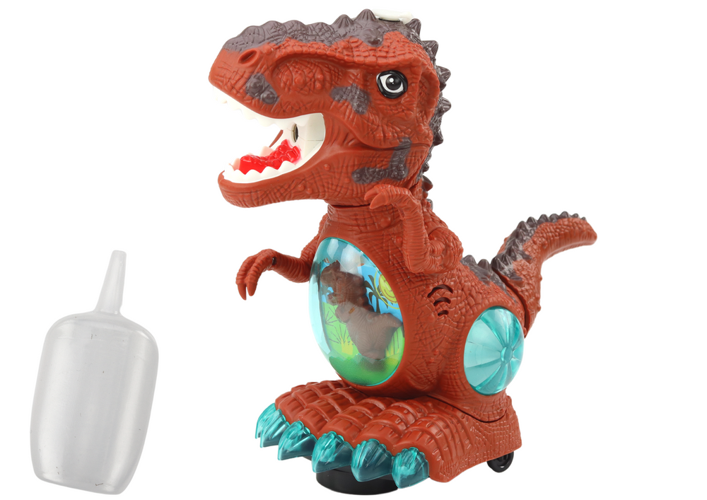 Tančící dinosaurus se senzorem – světla a zvuky | hnědý