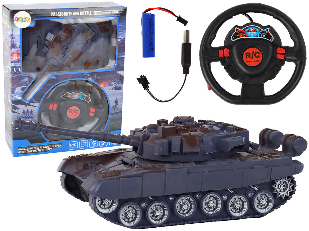 Tank na dálkové ovládání – se světly a zvuky 1:18 | modrý