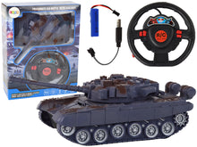 Tank na dálkové ovládání – se světly a zvuky 1:18 | modrý