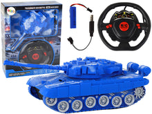 Tank na dálkové ovládání – se světly a zvuky 1:18 | modrý