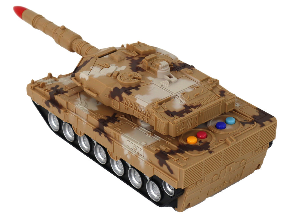 Tank na dálkové ovládání – se zvuky a světly 27 MHz | žlutý