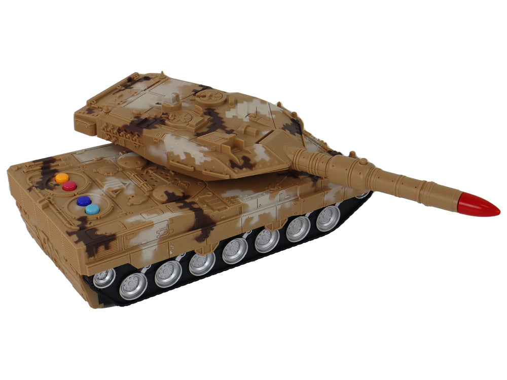 Tank na dálkové ovládání – se zvuky a světly 27 MHz | žlutý