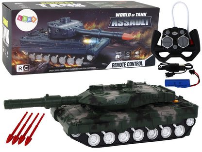 Tank na dálkové ovládání – se zvuky a světly | zelený
