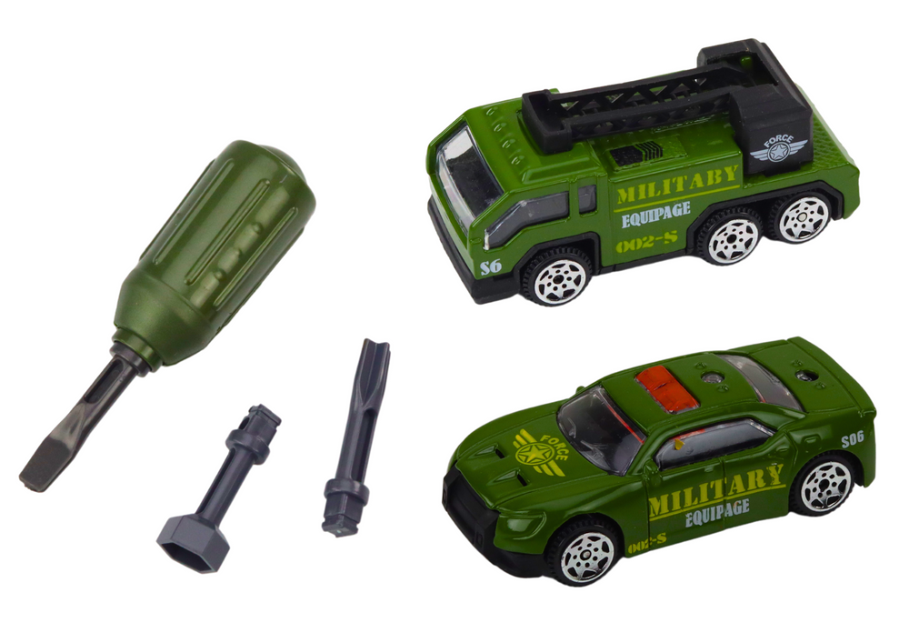 Tank vojenské vozidlo DIY k rozkládání se zvuky a světly zelený