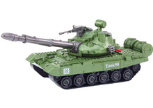 Tank vojenské vozidlo DIY k rozkládání se zvuky a světly zelený