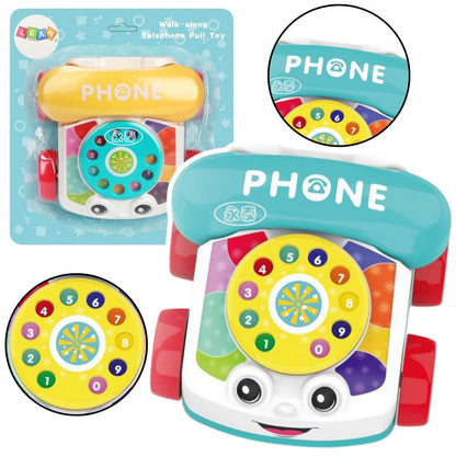 Telefon na kolečkách k tahání – interaktivní s číselníkem