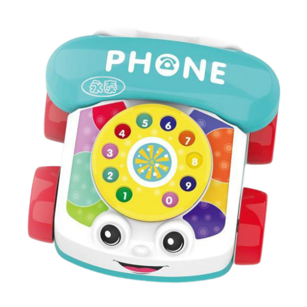 Telefon na kolečkách k tahání – interaktivní s číselníkem