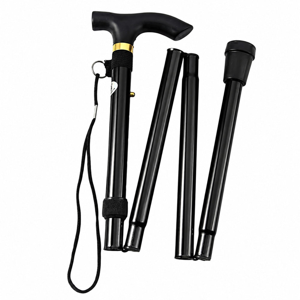 Teleskopická hůl pro seniory černá 85-95 cm – hliníková skládací