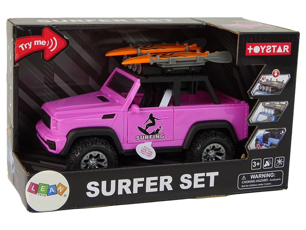 Terénní auto 1:14 s frikcí růžové Surfing – hračka pro děti