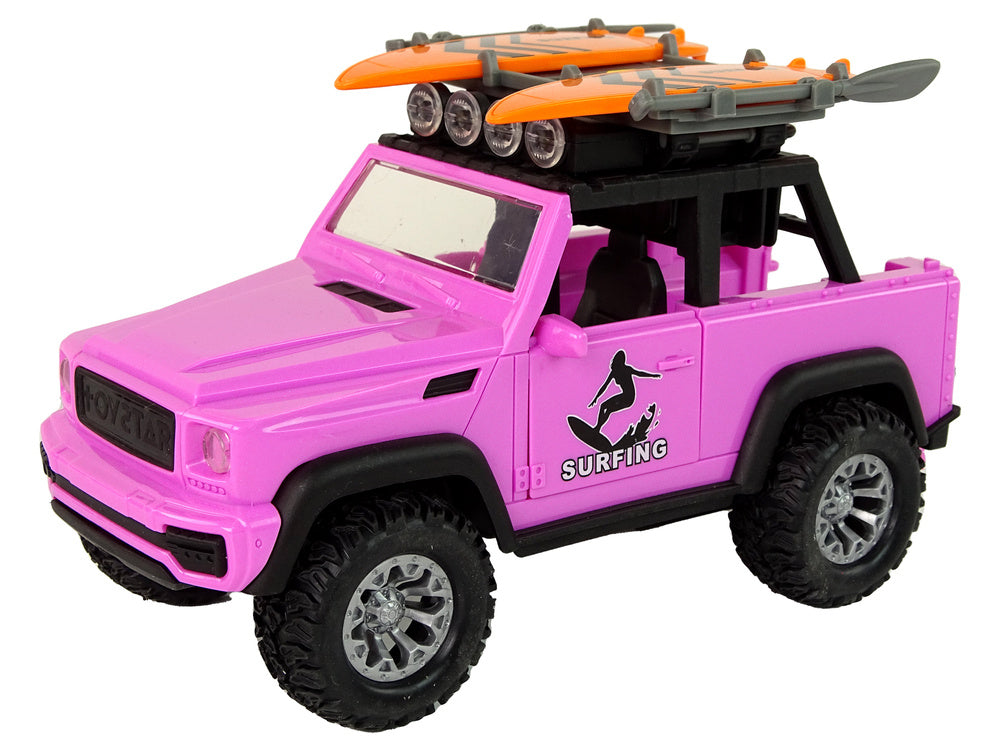 Terénní auto 1:14 s frikcí růžové Surfing – hračka pro děti