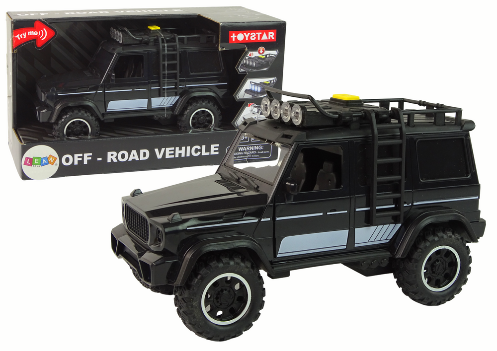 Terénní auto 1:14 s frikčním pohonem a světly černé