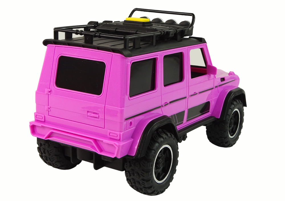 Terénní auto 1:14 s frikčním pohonem a světly růžové