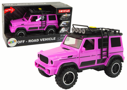 Terénní auto 1:14 s frikčním pohonem a světly růžové