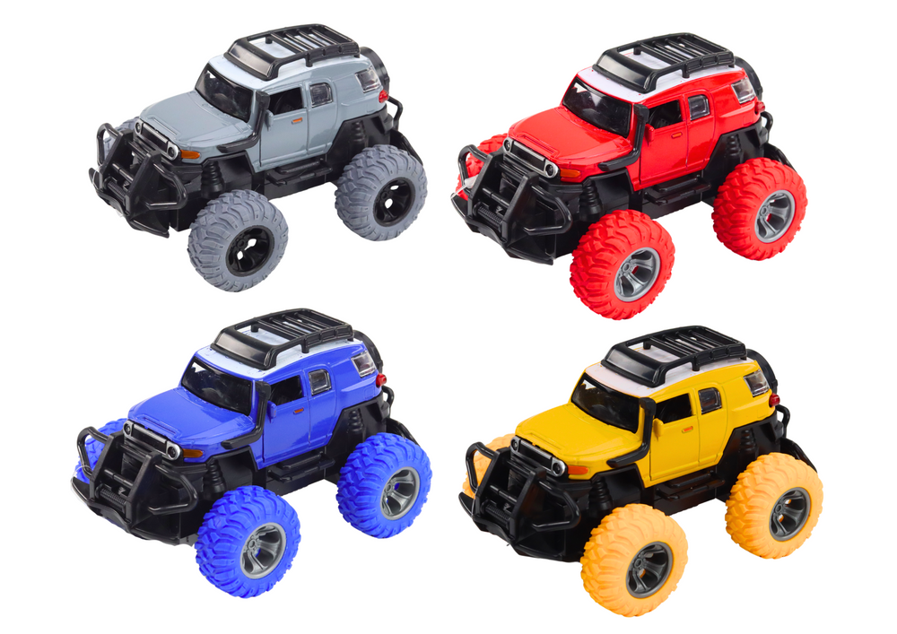 Terénní auto 1:32 kovové s gumovými koly světla zvuky pohon