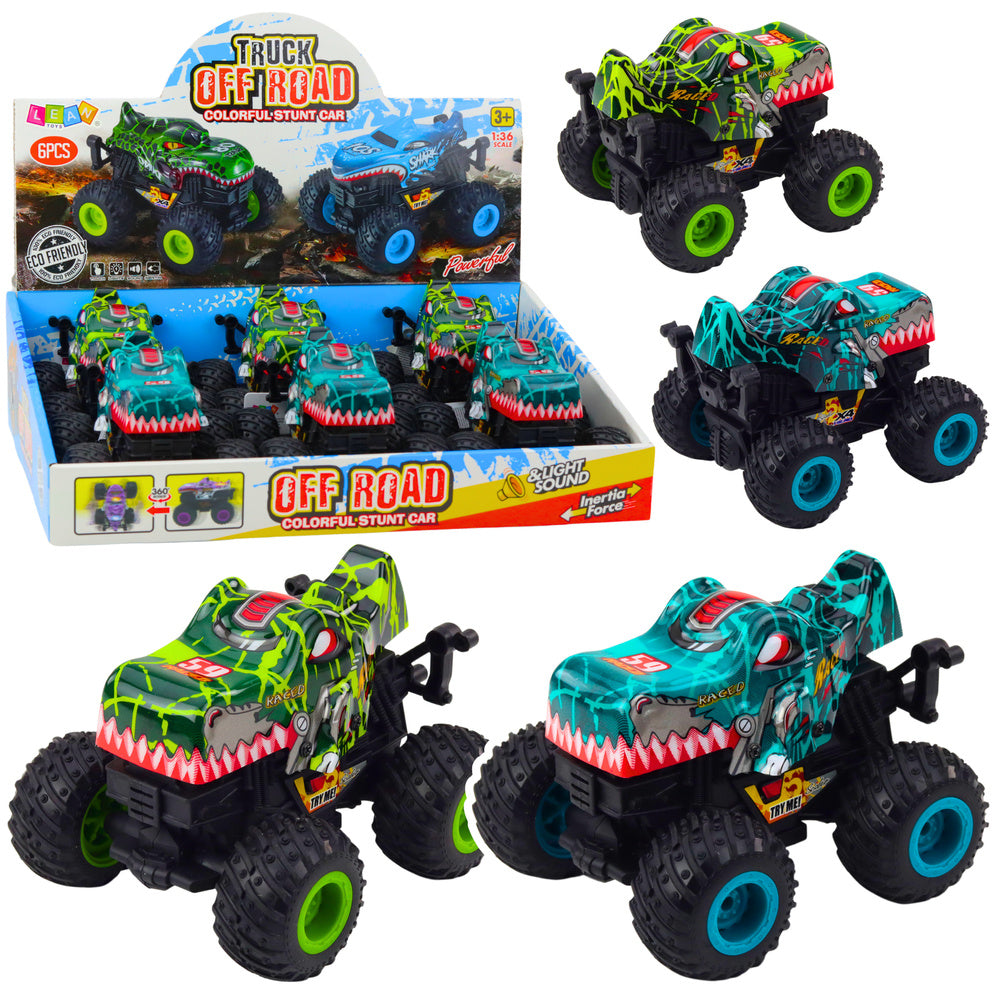 Terénní auto dinosaurus – s frikcí světly zvuky | zelené