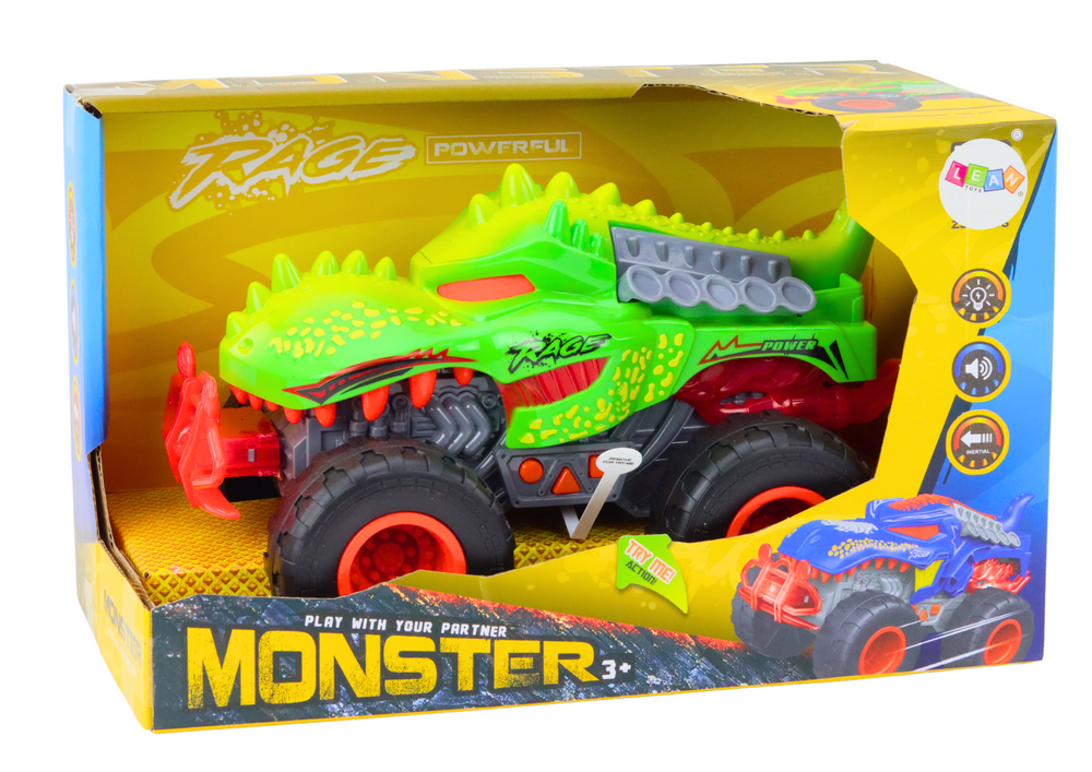 Terénní auto dinosaurus T Rex se světly a zvuky zelené