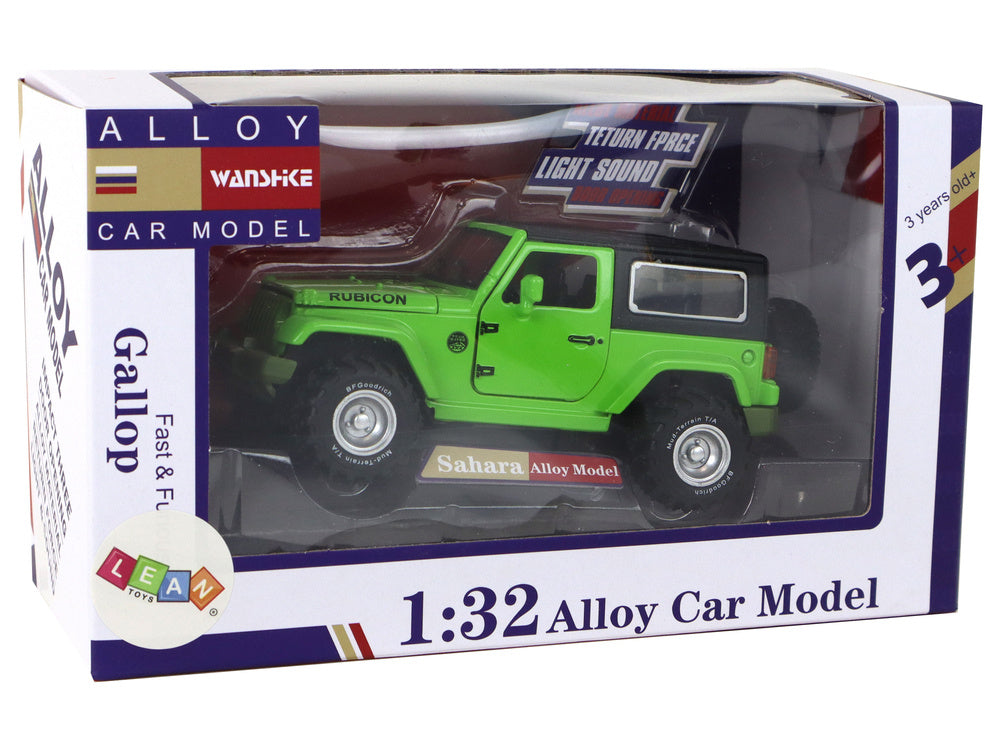 Terénní auto kovové 1:32 – s třecím pohonem | zelené