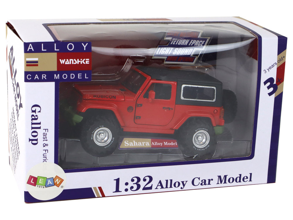 Terénní auto na baterie kovové 1:32 – třecí pohon | červené