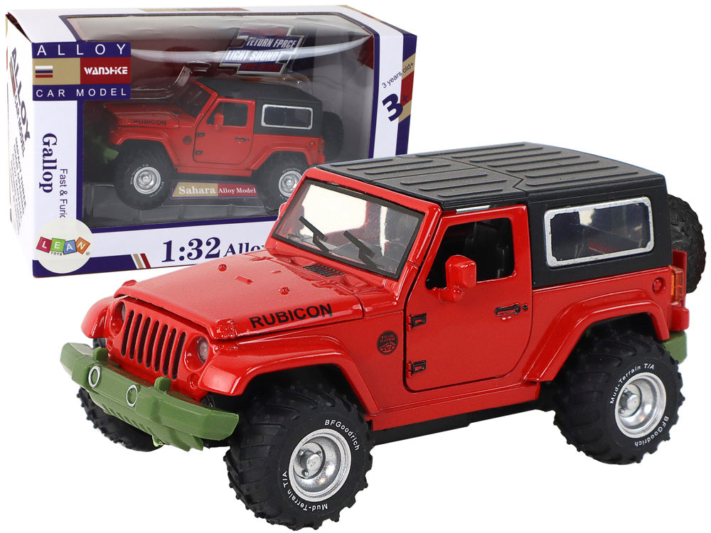 Terénní auto na baterie kovové 1:32 – třecí pohon | červené