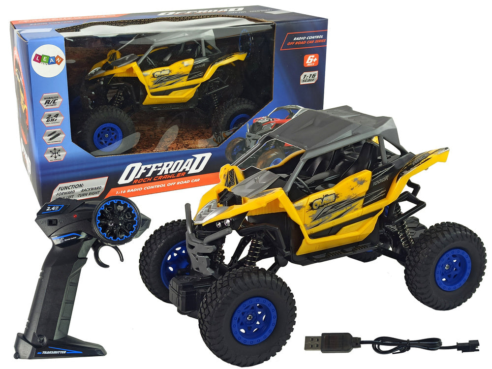 Terénní auto na dálkové ovládání 2,4 GHz 1:16 žluté