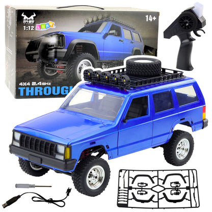 Terénní auto na dálkové ovládání 4x4 LED světla 1:12 modré