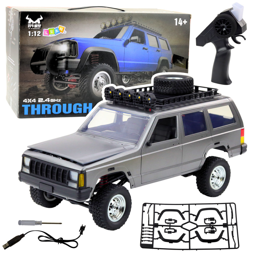 Terénní auto na dálkové ovládání 4x4 LED světla 1:12 stříbrné