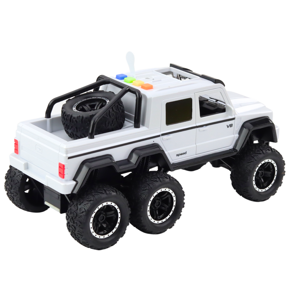 Terénní auto pickup 1:16 – s LED světly a zvuky | bílé