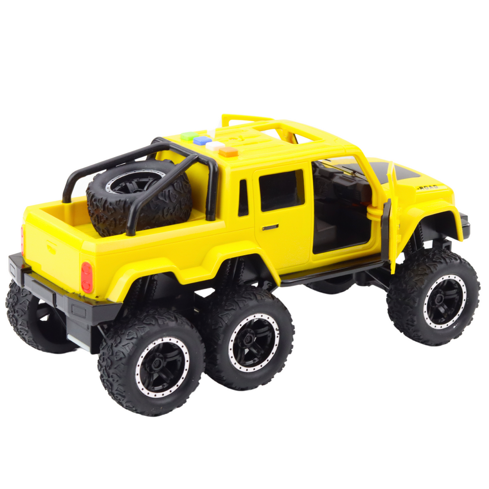 Terénní auto pickup žluté 6x6 – s frikčním pohonem