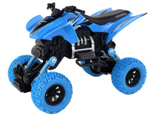 Terénní quad modrý – s gumovými koly a frikčním pohonem