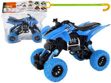 Terénní quad modrý – s gumovými koly a frikčním pohonem