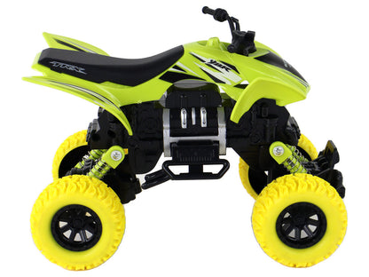 Terénní quad s gumovými koly – třecí pohon | zelený