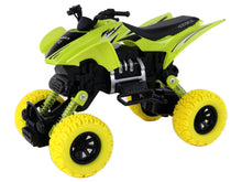 Terénní quad s gumovými koly – třecí pohon | zelený
