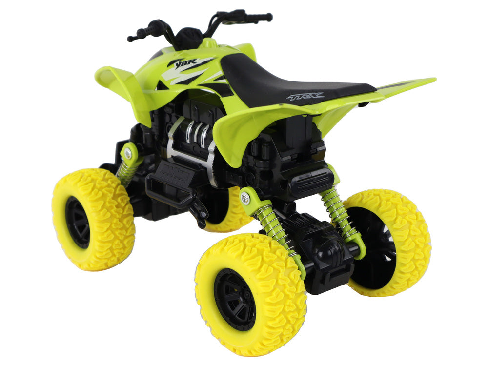 Terénní quad s gumovými koly – třecí pohon | zelený
