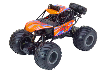 Terénní RC auto s tlumiči 1:8 oranžové – dálkové ovládání