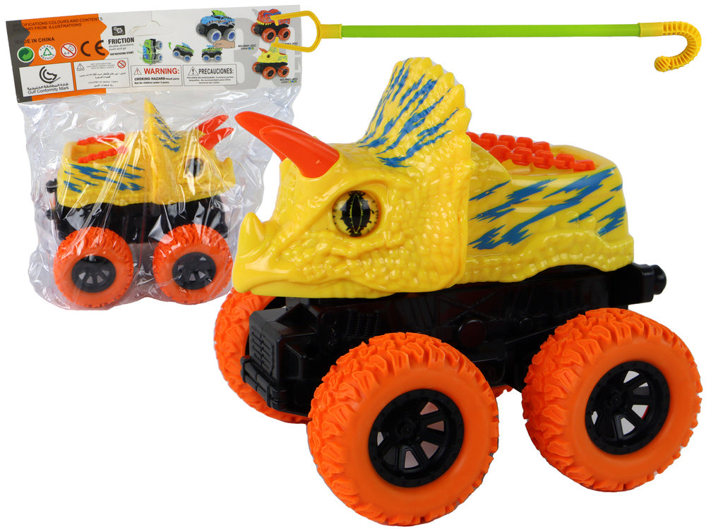 Terénní vozidlo Triceratops – třecí pohon gumová kola | žluté