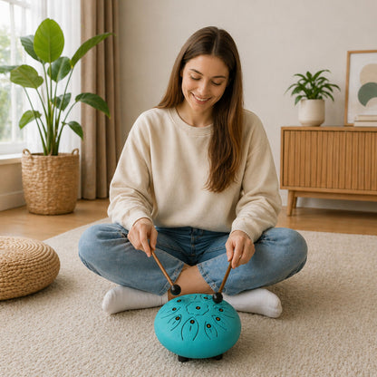 Tongue drum relaxační nástroj pro jógu a meditaci – 19 cm