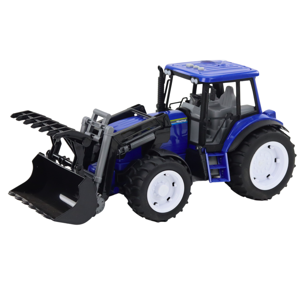 Traktor farmářský modrý 1:10 – s lžící světla zvuky