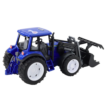 Traktor farmářský modrý 1:10 – s lžící světla zvuky