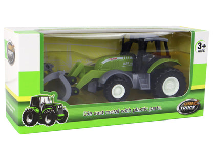 Traktor kopačka s dřevěnými kleštěmi – gumová kola | zelená