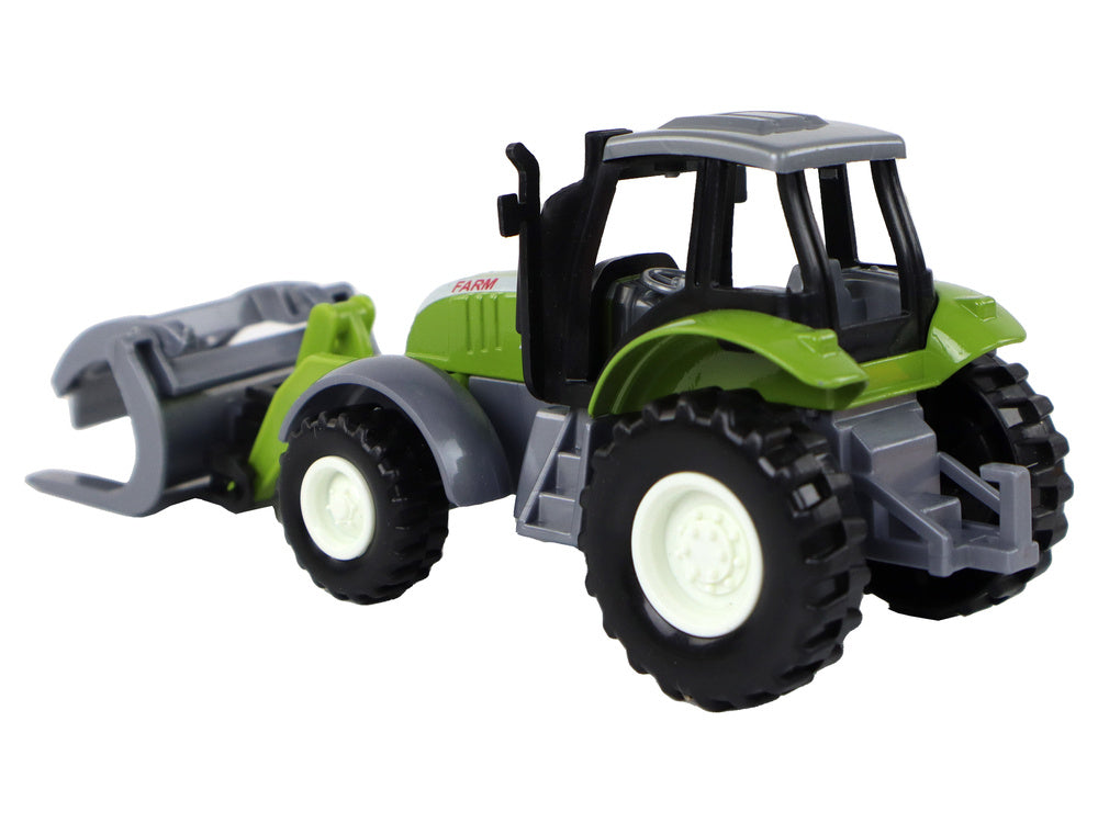 Traktor kopačka s dřevěnými kleštěmi – gumová kola | zelená