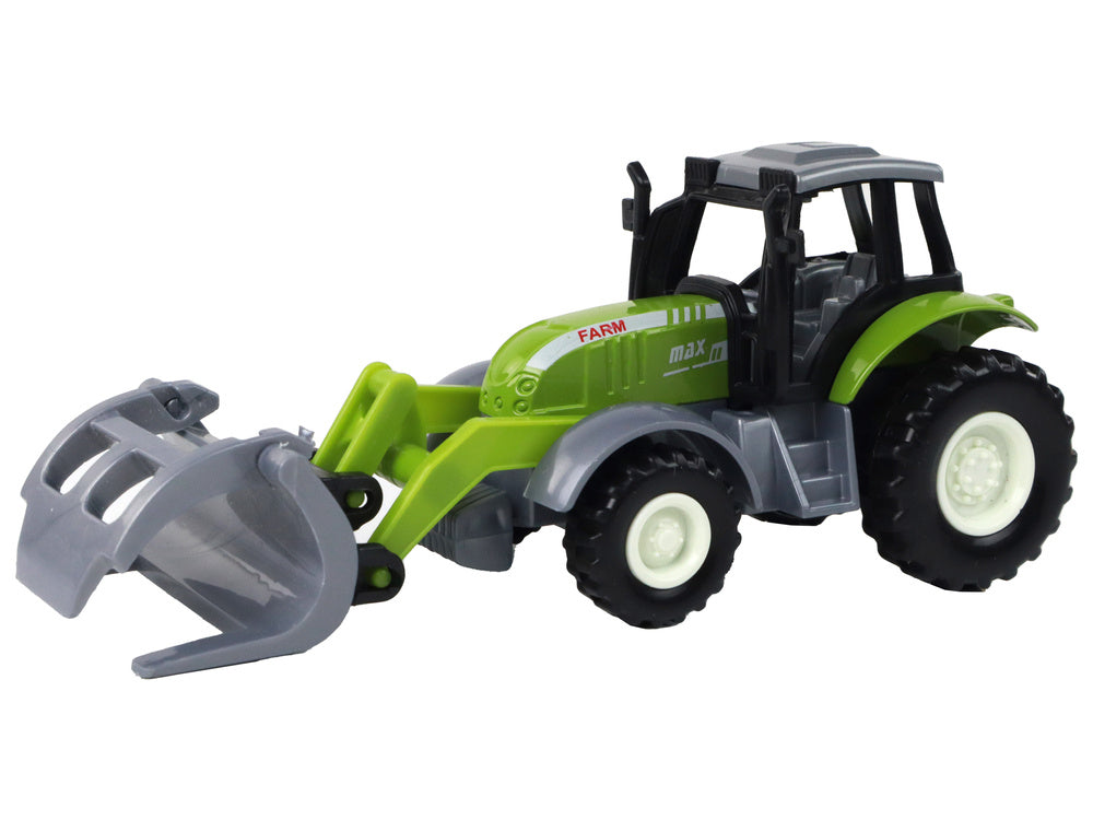 Traktor kopačka s dřevěnými kleštěmi – gumová kola | zelená