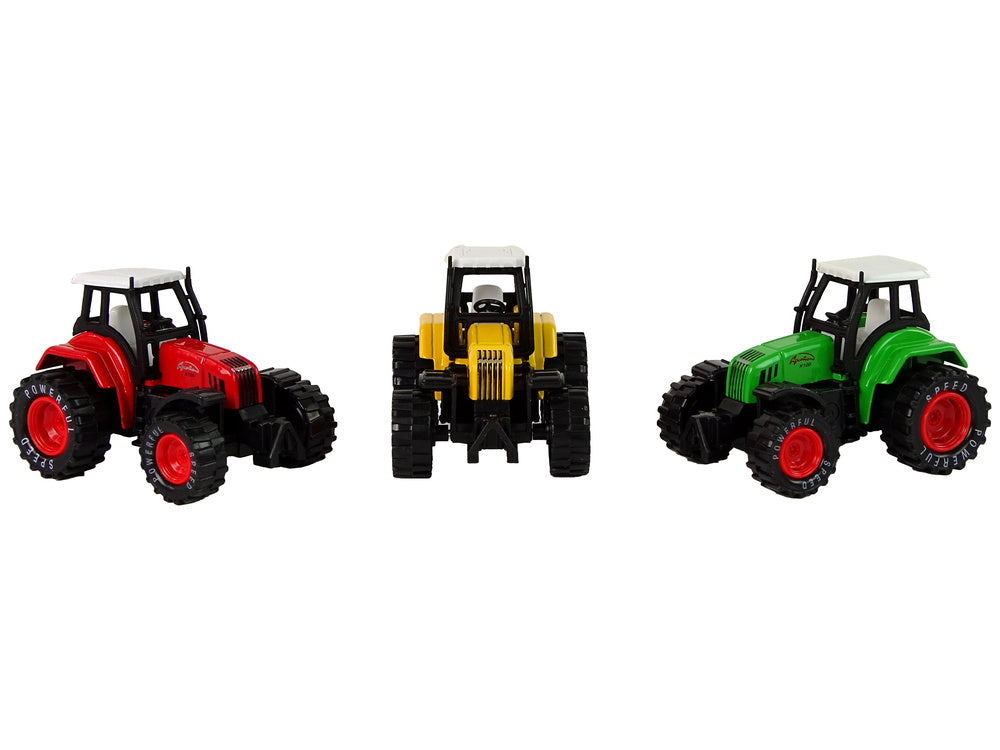 Traktor kovový s frikčním pohonem 8cm – červený zelený žlutý