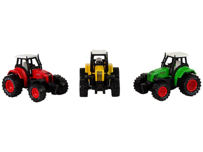 Traktor kovový s frikčním pohonem 8cm – červený zelený žlutý