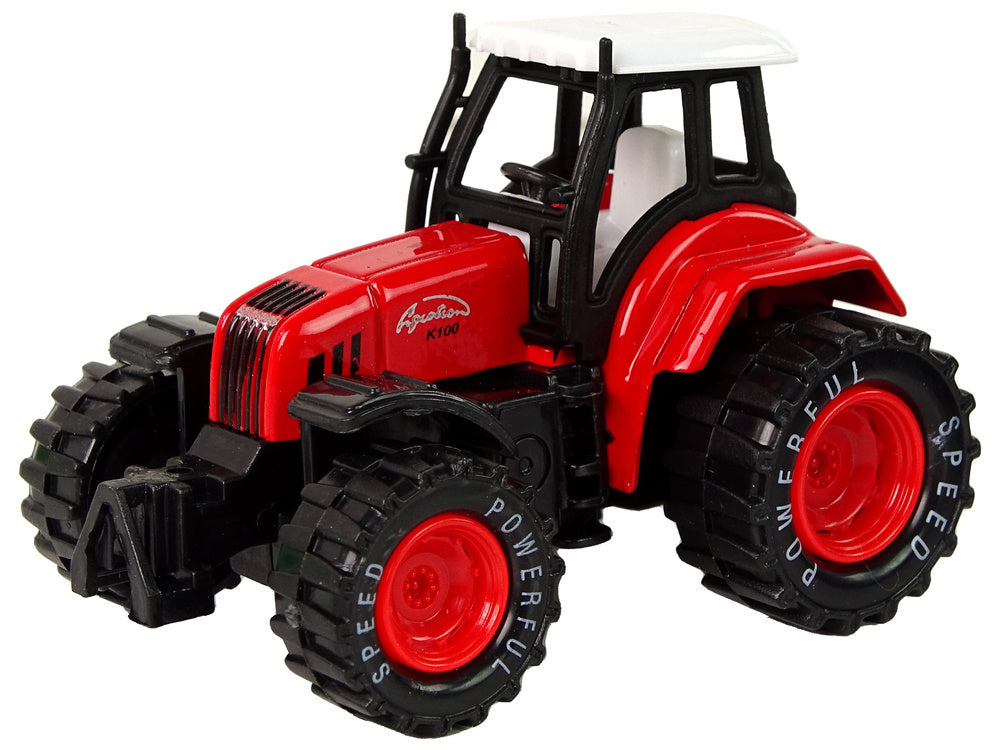 Traktor kovový s frikčním pohonem 8cm – červený zelený žlutý
