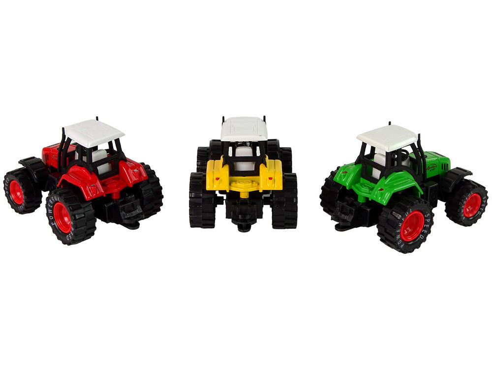 Traktor kovový s frikčním pohonem 8cm – červený zelený žlutý