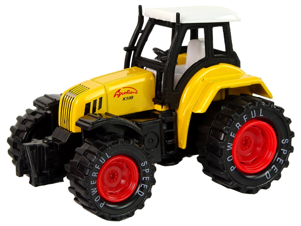 Traktor kovový s frikčním pohonem 8cm – červený zelený žlutý